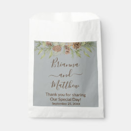 ウィンターエレガントグレイ結婚式の引き出物バッグ フェイバーバッグ