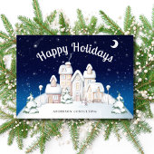 ウィンターエレガントビレッジビジネスホリデー シーズンカード