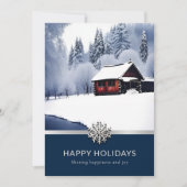 ウィンターエレガントフォトビジネスホリデーカード シーズンカード (正面)