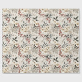 ウィンターエレガントフローラフェスティバルラップデザイン ラッピングペーパー (フラット)