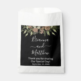 ウィンターエレガントブラック結婚式の引き出物バッグ フェイバーバッグ