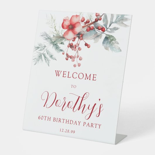ウィンターエレガントベリーボタニカル60誕生日 台座サイン (正面)