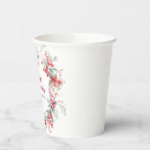 ウィンターエレガントベリーボタニカル80誕生日 紙コップ (左)