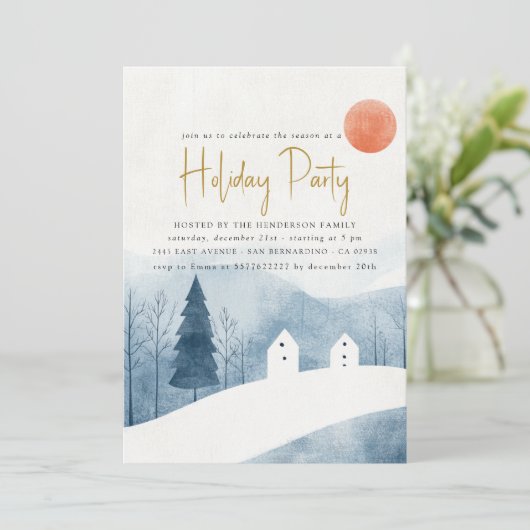 ウィンターエレガントランドスケープホリデーパーティー 招待状 (スタンド正面)