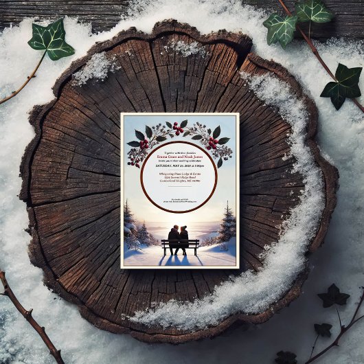 ウィンターエレガントロマンス結婚式招待状 招待状