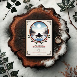 ウィンターエレガントロマンス結婚式招待状 招待状