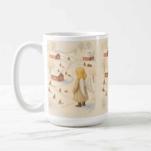 ウィンターエンジェルマグ クリスマスビレッジギフト コーヒーマグカップ (左)