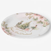 ウィンターオお洒落ネダーランドパステルピンクの誕生日 ペーパープレート (アングル)