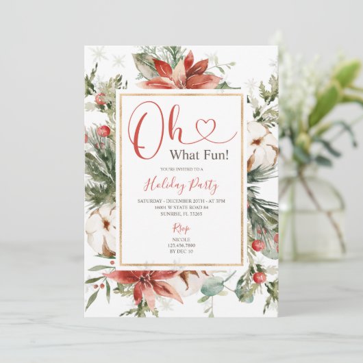 ウィンターオウズおもしろいクリスマスフローラホリデーパーティー 招待状 (スタンド正面)