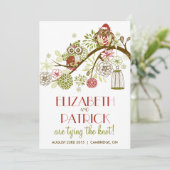 ウィンターオウルズフローラホリデー結婚式招待状 招待状 (スタンド正面)