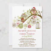 ウィンターオウルズフローラホリデー結婚式招待状 招待状 (裏面)