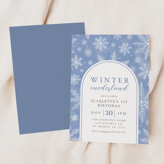 ウィンターオエレガントネダーランドファースト誕生日 招待状