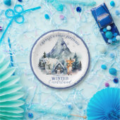 ウィンターオネダーラお洒落ンドウッドランド1歳の誕生日 ペーパープレート (パーティー)