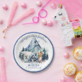 ウィンターオネダーラお洒落ンドウッドランド1歳の誕生日 ペーパープレート (パーティー)