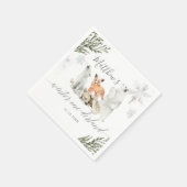 ウィンターオネダーランドウッドランドアニマル誕生日紙 スタンダードカクテルナプキン (角)