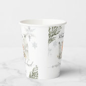 ウィンターオネダーランドウッドランドアニマル誕生日 紙コップ (左)