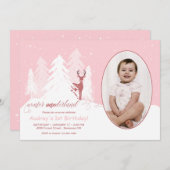 ウィンターオネダーランドカスタム誕生日招待状 招待状 (正面/裏面)