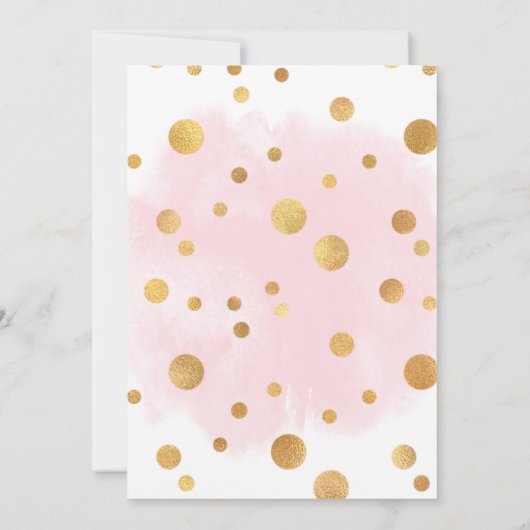 ウィンターオネダーランドガールピンク金ゴールド1st誕生日 招待状 (裏面)