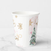 ウィンターオネダーランドガールピンク金ゴールド1st誕生日 紙コップ (右)