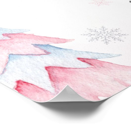 ウィンターオネダーランドガール誕生日ウェルカムサイン ポスター (角)