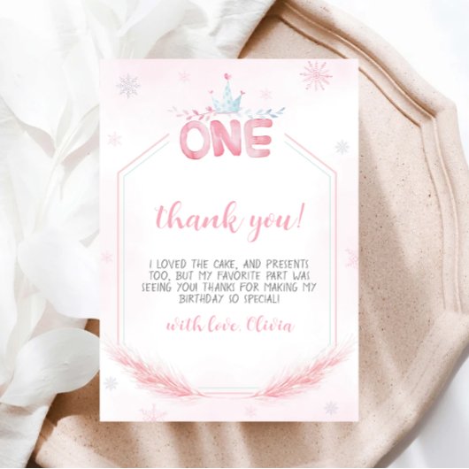 ウィンターオネダーランドガール誕生日サンキューカード 招待状