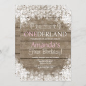 ウィンターオネダーランドガール1st誕生日招待状 招待状 (正面/裏面)