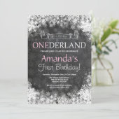 ウィンターオネダーランドガール1st誕生日招待状 招待状 (スタンド正面)