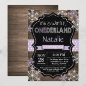 ウィンターオネダーランドガール1st誕生日招待状 招待状 (正面/裏面)