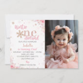 ウィンターオネダーランドクリストマスト誕生日招待状 招待状 (正面)