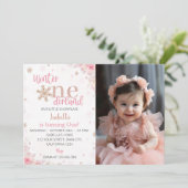 ウィンターオネダーランドクリストマスト誕生日招待状 招待状 (スタンド正面)