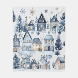 ウィンターオネダーランドクリスマスハウスズ誕生日 フリースブランケット