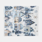 ウィンターオネダーランドクリスマスハウスズ誕生日 フリースブランケット (正面(横))