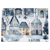 ウィンターオネダーランドクリスマスハウスズ誕生日 ラージペーパーバッグ (正面)