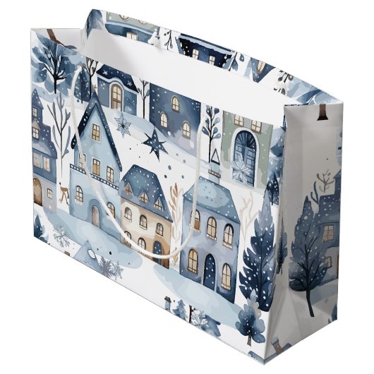 ウィンターオネダーランドクリスマスハウスズ誕生日 ラージペーパーバッグ (裏面アングル)
