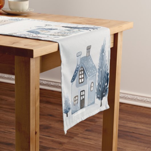 ウィンターオネダーランドクリスマスハウスズ誕生日 ロングテーブルランナー (インサイチュ)