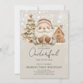 ウィンターオネダーランドクリスマスハウスズ誕生日 招待状 (正面)