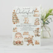 ウィンターオネダーランドクリスマスハウスズ誕生日 招待状 (スタンド正面)