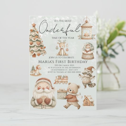 ウィンターオネダーランドクリスマスハウスズ誕生日 招待状 (スタンド正面)