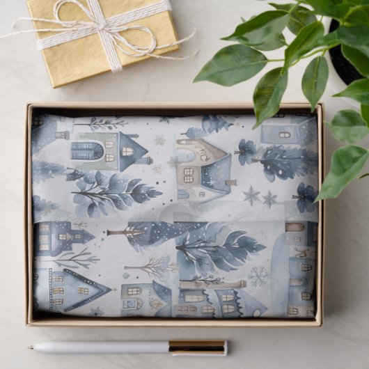 ウィンターオネダーランドクリスマスハウスズ誕生日 薄葉紙 (ギフト)