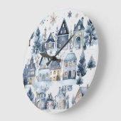 ウィンターオネダーランドクリスマスハウス ラージ壁時計 (傾斜)