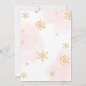 ウィンターオネダーランドクリスマスピンク&金ゴールド誕生日 招待状 (裏面)