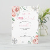 ウィンターオネダーランドクリスマスベビー1st誕生日 招待状 (スタンド正面)