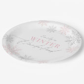 ウィンターオネダーランドシルバーピンクグリッター1歳 ペーパープレート (アングル)