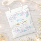 ウィンターオネダーランドスノーフレークスホリデー誕生日 フェイバーバッグ (クリップ留めされた状態)