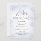 ウィンターオネダーランドスノーフレーク誕生日招待状 招待状 (正面)