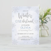 ウィンターオネダーランドスノーフレーク誕生日招待状 招待状 (スタンド正面)