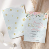 ウィンターオネダーランドスノーフレーク誕生日招待状 案内状