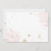 ウィンターオネダーランドスレイピンク金ゴールド1st誕生日 招待状 (裏面)
