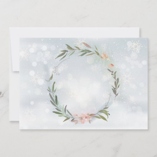 ウィンターオネダーランドディアーベビーファースト誕生日写真 招待状 (裏面)