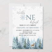 ウィンターオネダーランドトインデア誕生日招待状 招待状 (正面)